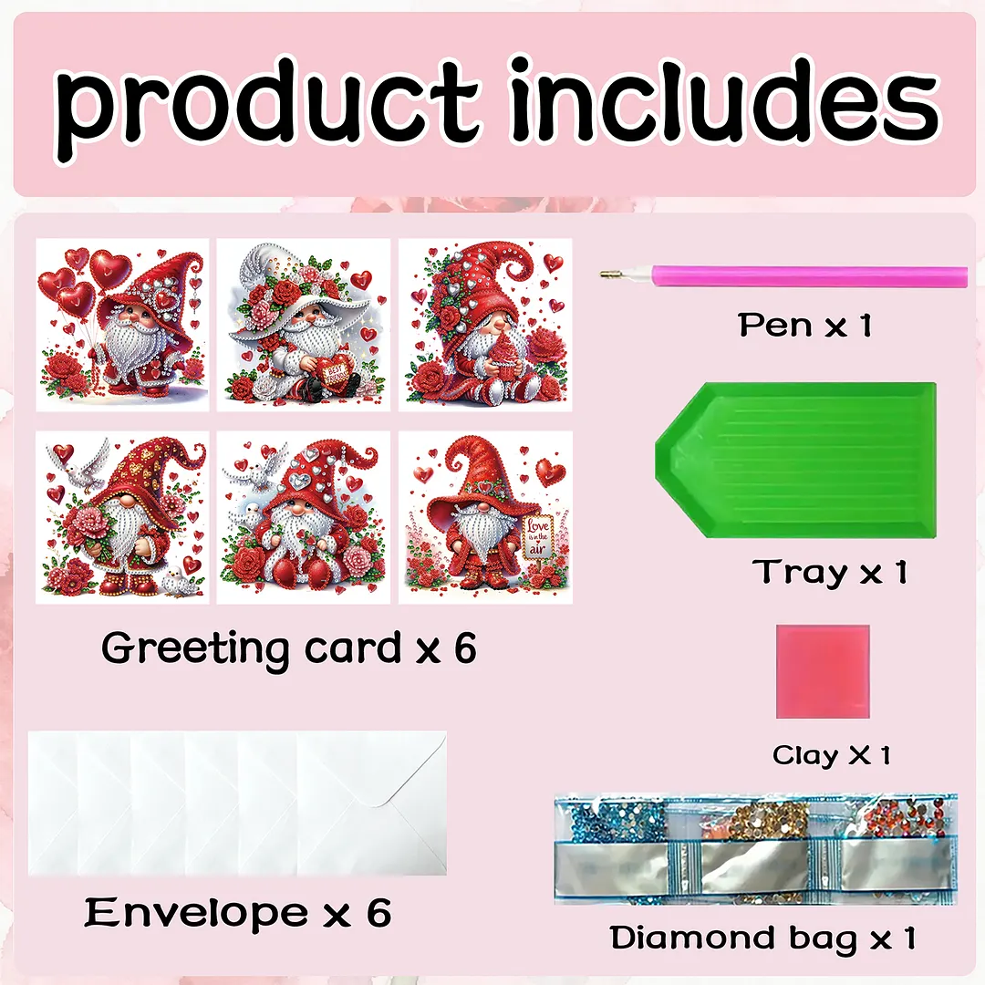 6PCS Goblins DIY Diamond Painting Greeting Card Set with Envelopes for Adults Gifts
