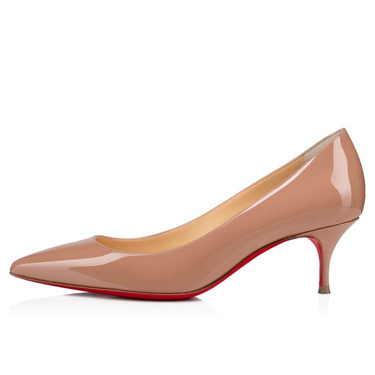 Classic Fashion Nude Pointed Toe Everyday Wear Party Wedding Red Bottoms Heel Pumps