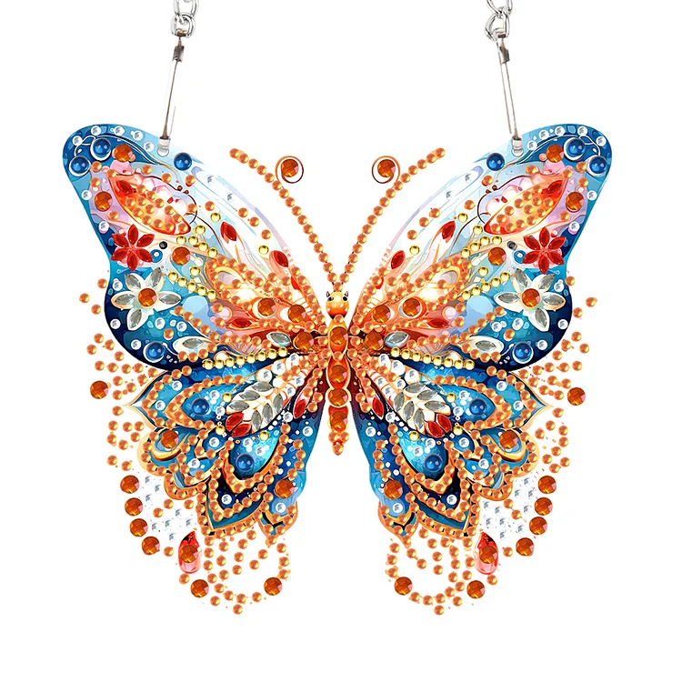 Acrylic Butterfly Single-Sided Diamond Painting Hanging Pendant for Home Decor