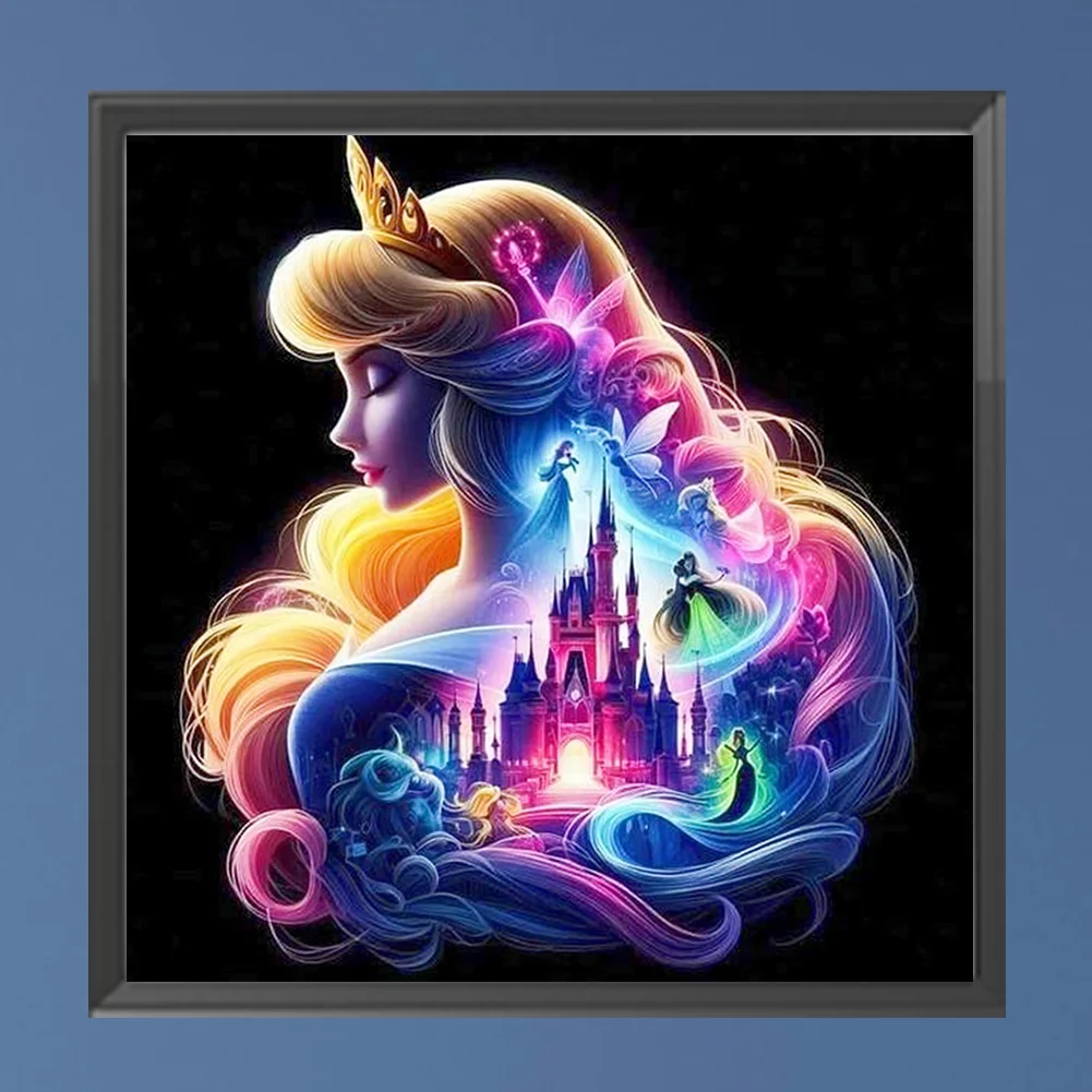 Diamond Painting - Full Square Drill - Princess Forest Silhouette(Canvas|35*35cm)