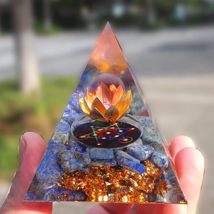 5cm Orgonite Pyramid Heal Chakra Crystal Stone Energy Orgone Generator (A)