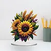 (US Local)Flower Double Sided Effect Table Top Diamond Painting Desktop Ornaments Kit (Sunflower A)