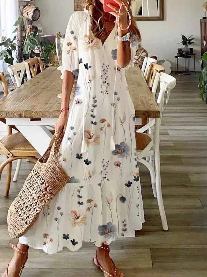 Women's Casual Floral Print Dress socialshop