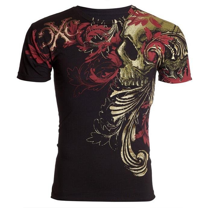 Men's retro print casual short sleeve T-shirt / [viawink] /