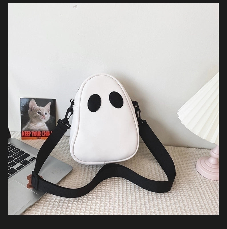 Halloween Women’S Pu Leather Ghost Cute Zipper Crossbody Bag