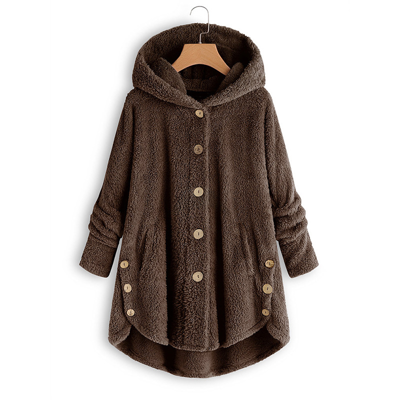 Leopard Print Fleece Hooded Coat wearshes
