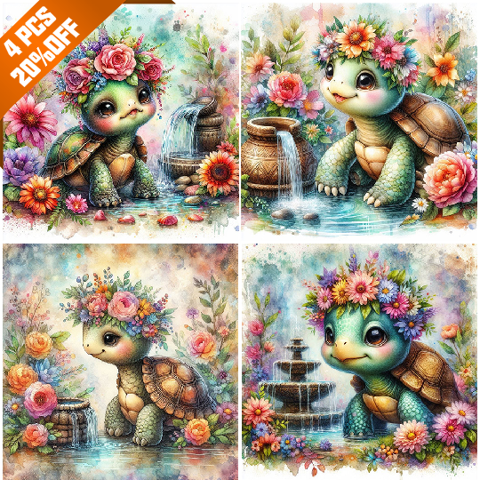 Turtle - Full Round Drill Diamond Painting - 40*40CM(Canvas)