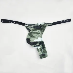 Men's Sexy Camouflage Thong Raised Pocket Thong Panties