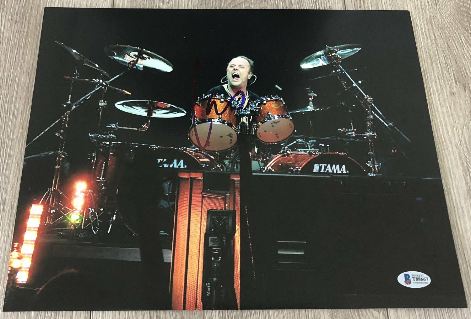 LARS ULRICH SIGNED METALLICA 11x14 Photo Poster painting A w/EXACT VIDEO PROOF & BECKETT BAS COA