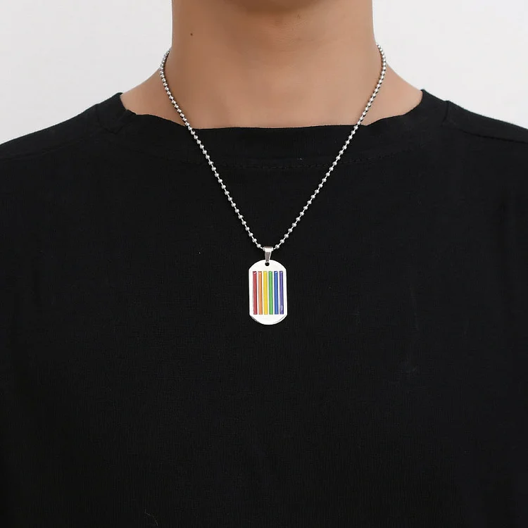 Daily Silver Rainbow Stainless Steel Necklace