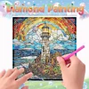 DIY Stained Glass Lighthouse Diamond Painting Sticker