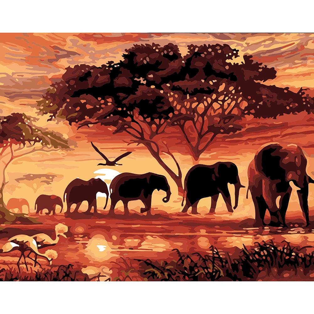 

33*25CM - Animal Worlds - Round Drill Diamond Painting, 501 Original