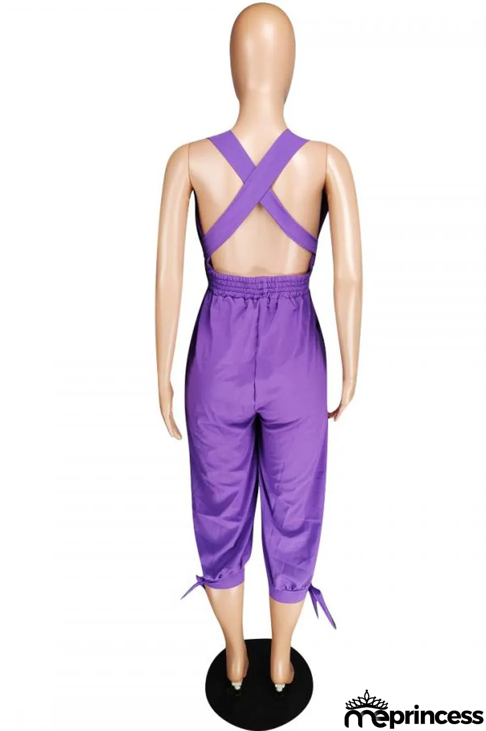 Light Blue Fashion Sexy Solid Patchwork Polyester Sleeveless V Neck