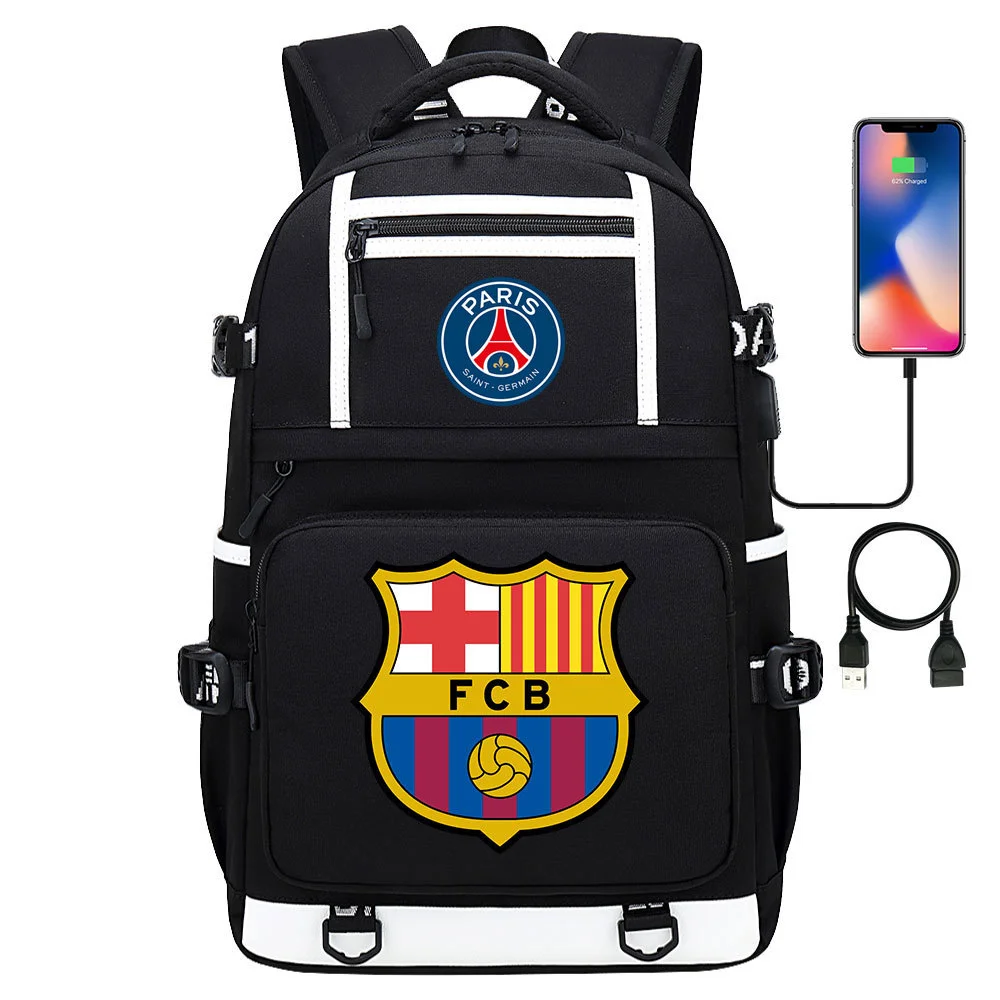 Buzzdaisy Get Your Little Messi Ready for School with our Lionel Messi Theme Backpack – Fits 15-inch Laptop, USB Charging Cable, and Ample Storage Space!