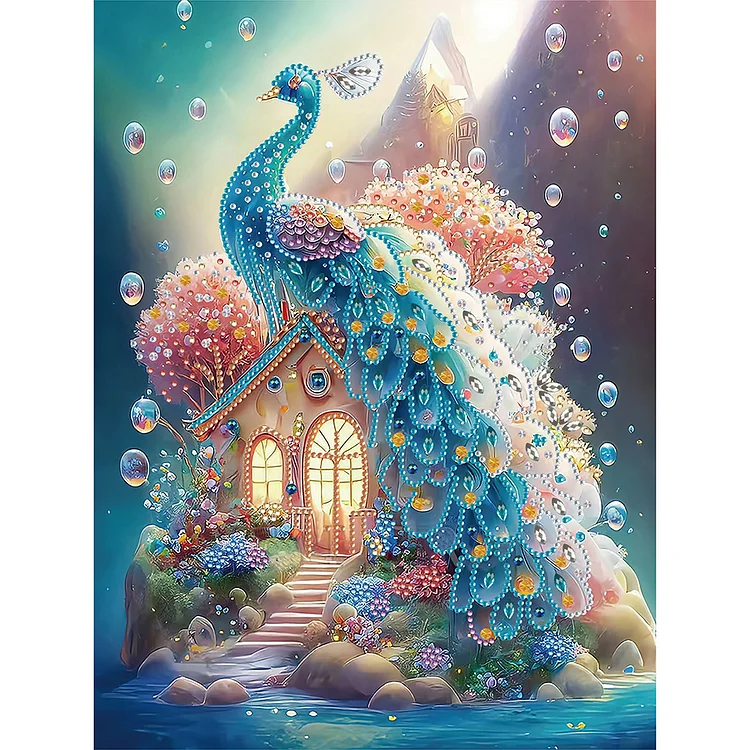 Partial Special-Shaped Diamond Painting - Fantasy Peacock 30*40CM