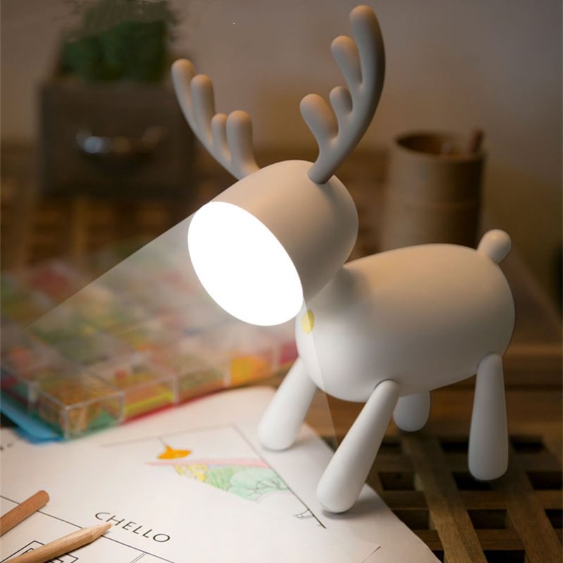 Elk and Pup Led Night Table Lamp,LED Night Lamp、、sdecorshop