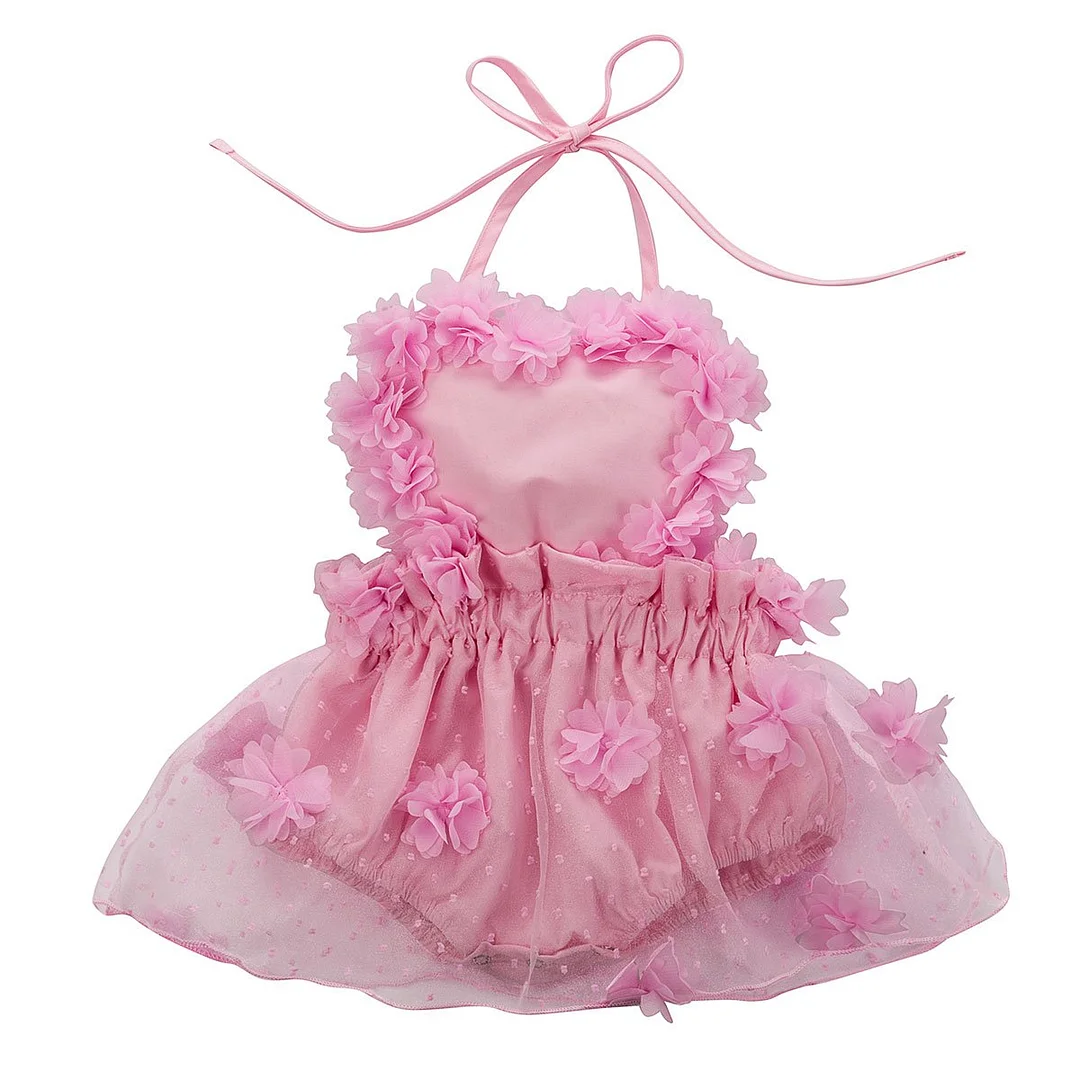 2019 Baby Summer Clothing Newborn Baby Girl Tulle Chiffon Dress Jumpsuit Bodysuit Solid Outfits Ruffled Princess Gown Clothes