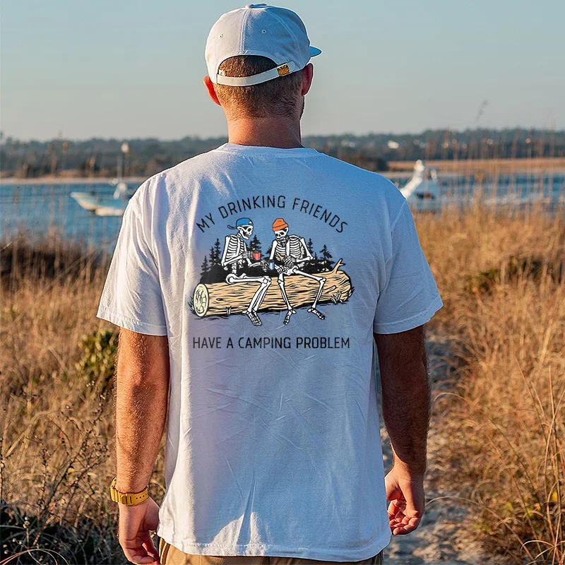 My Drinking Friends Printed Skeleton T-shirt