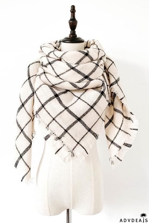 Tassels Plaid Scarf