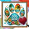 Dog Paw Beach Glass Bead Partial 11CT DIY Stamped Cross Stitch Kits for Beginners Adults Home Decor Cross Stitch Art and Crafts Kits 14.04x14.04in tapestrymarket