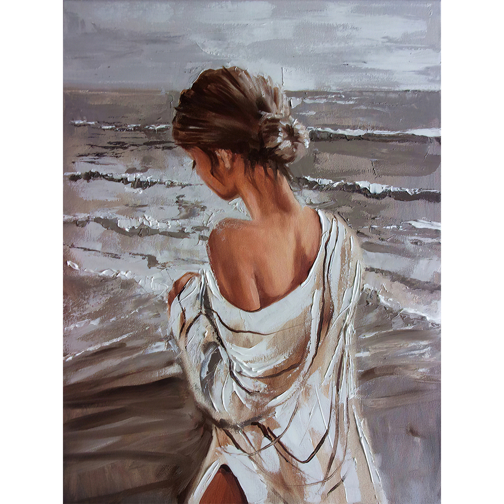 

Oil Painting Girl - Round Drill Diamond Painting - 35*45CM, 501 Original
