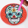 6pcs/set Diamond Painting Skull Coaster Round Cup Cushion Home Decor