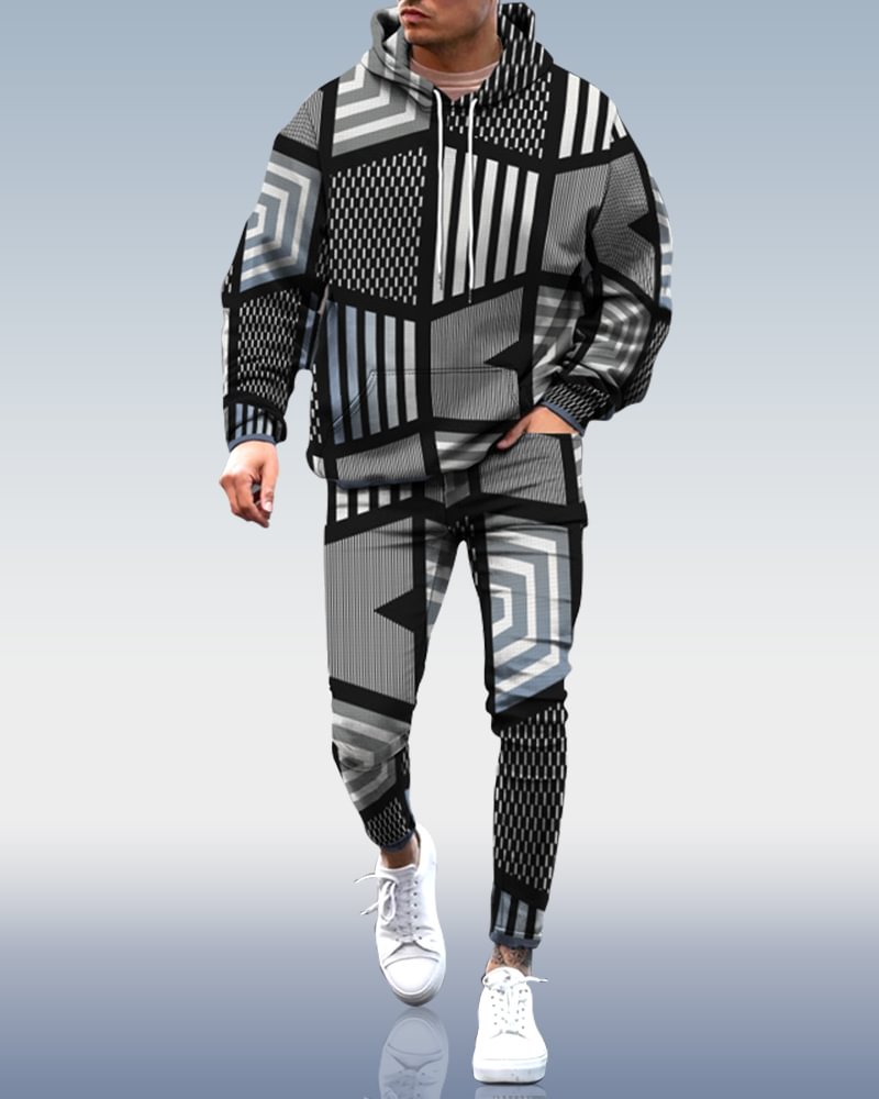 Men's Personalized Printed Hoodie Set 006