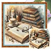 Books And Coffee-11CT Stamped Cross Stitch 40*40cm/15.75*15.75in