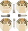 AMK 4pcs Brass Extended Wheel TRX4 Brass 6mm Wheel Hex Extended Adapter for RC Crawler TRX4 TRX-4 1/10 RC Hex Wheel Hubs Adapters (4pcs 6mm Wheel Hubs Adapters)
