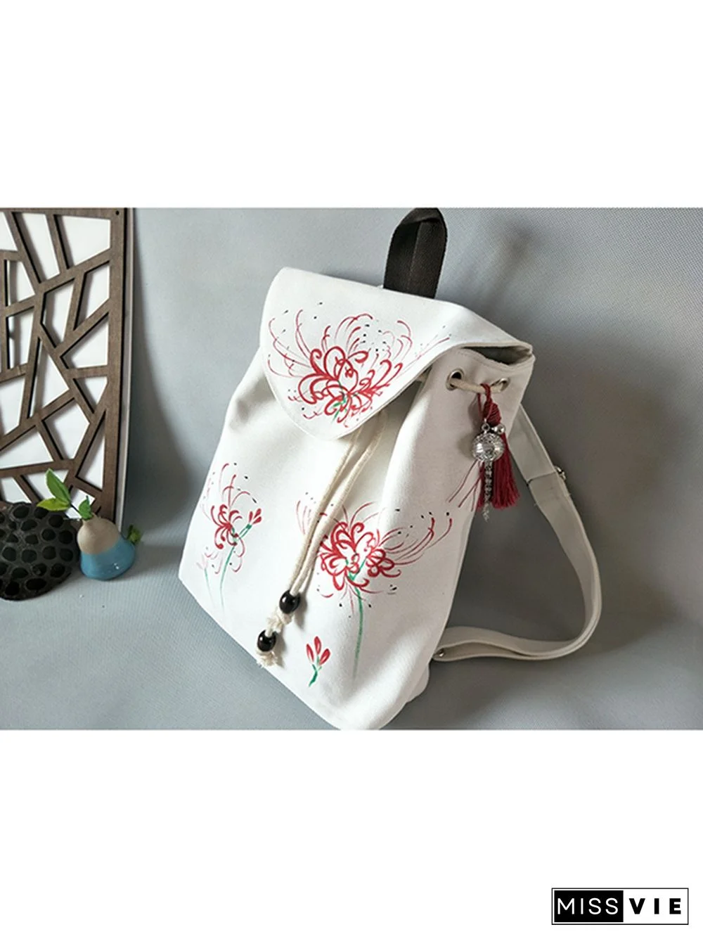 Vintage Flower Embroidery Backpack
