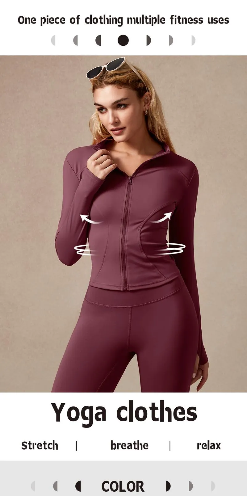 NcmRyu Women's Full Zip Long Sleeved Sports Jacket Slim Fit Quick Dry Stretch Fabric with Thumb Holes for Running Yoga Gym Workout Outfits Activewear NcmRyu Women's Full Zip Long Sleeved Sports Jacket Slim Fit Quick Dry Stretch Fabric with Thumb Holes for Running Yoga Gym Workout Outfits Activewear