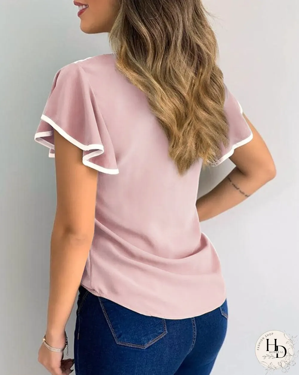 Womens Fashion Elegant Casual Floral Hollow Out Blouse Striped Colorblock Sheer Mesh