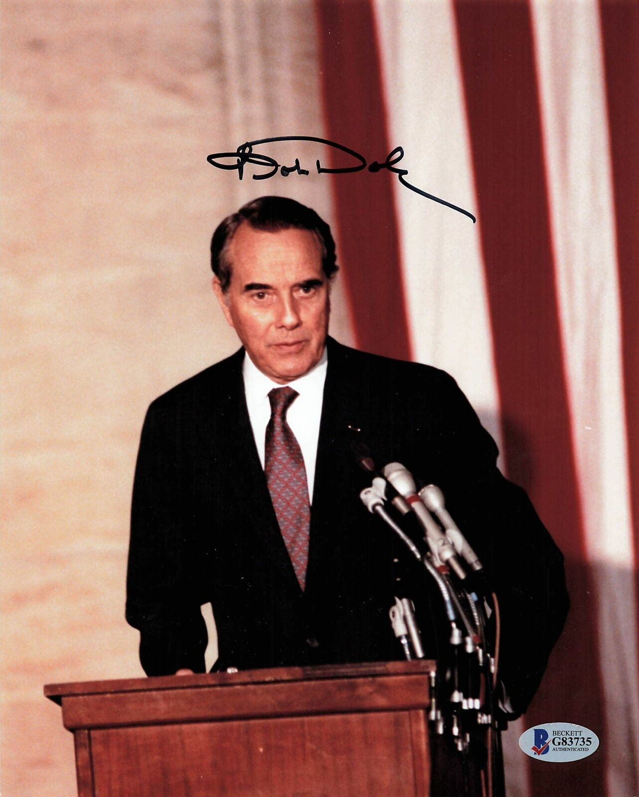 Bob Dole Signed 8x10 Photo Poster painting BAS Beckett Autographed