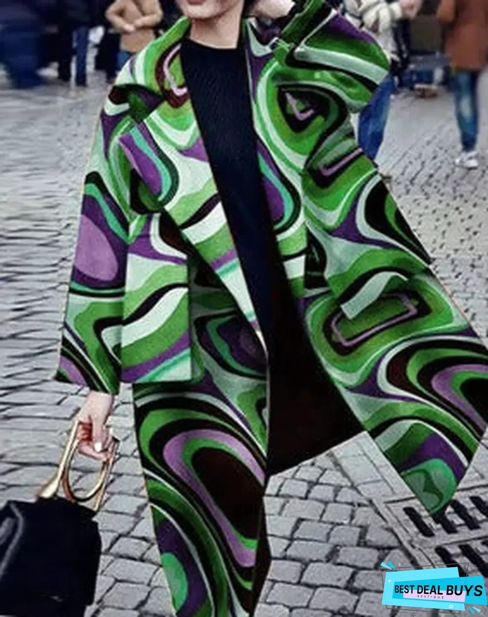 Autumn and Winter Women's Casual Long Pure Color Warm Wool Coat Windbreaker