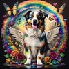 Diamond Painting -5D Full Round Drill Rainbow Wings Dog