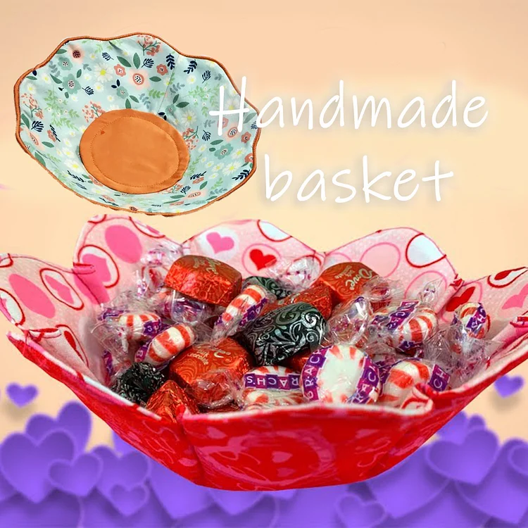 DIY Cute Fabric Flower Basket/Bowl Quilting Set - Include Instructions + Template