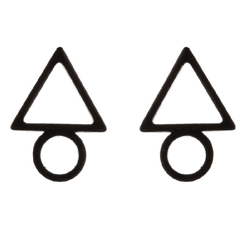 Women’s Minimalist Geometric Heart Stainless Steel No Inlaid Ear Studs Stainless Steel Earrings