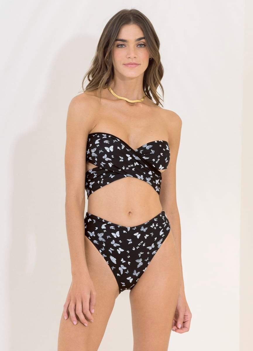 Fashion Print Reversible Lace-Up Bikini