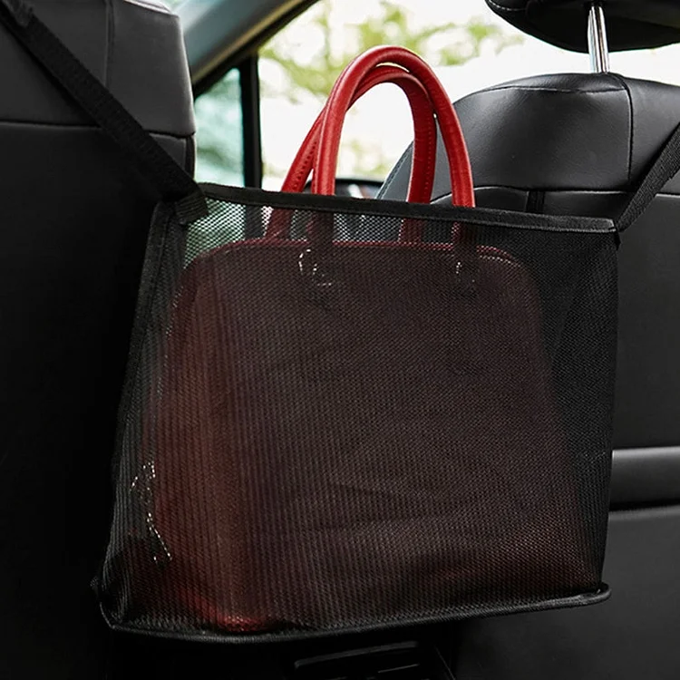 Car Net Pocket Handbag Purse Holder Between Front Seat
