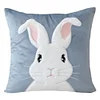 Easter Bunny Faux Fur Pillow Case 45x45cm Plush Rabbit Pillowcase for Home Decor