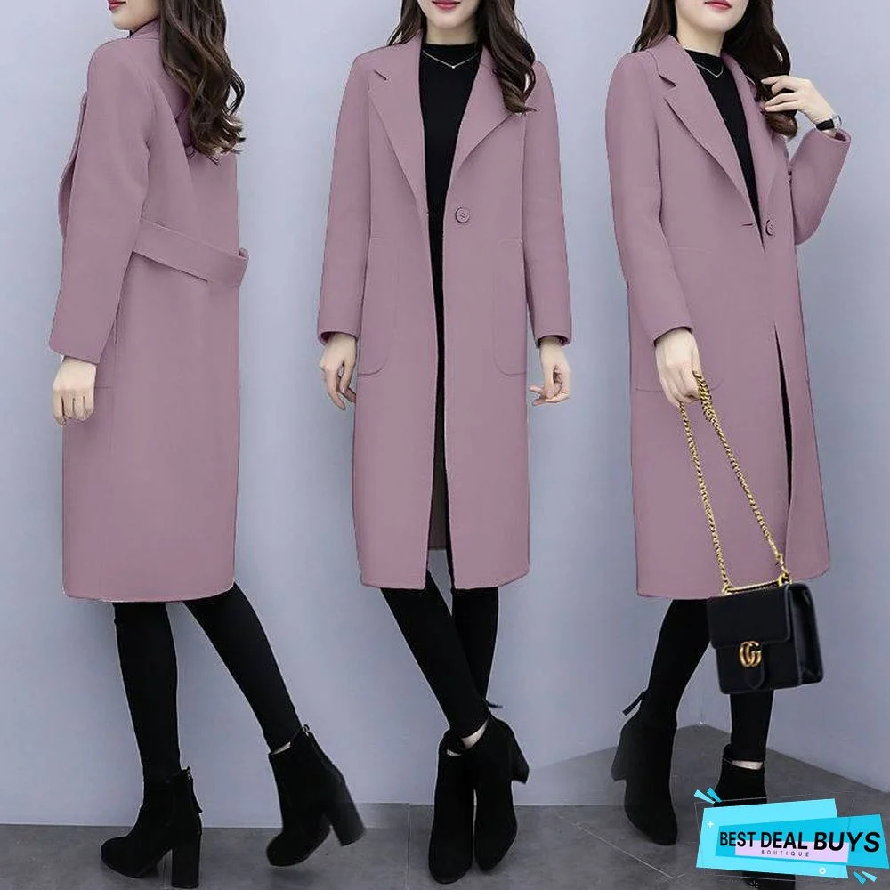 Woolen Mid-Length Coat