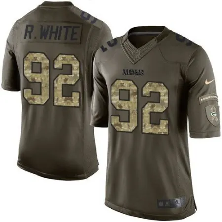 Packers #92 Reggie White Green Youth Stitched NFL Limited Salute to Service Jersey