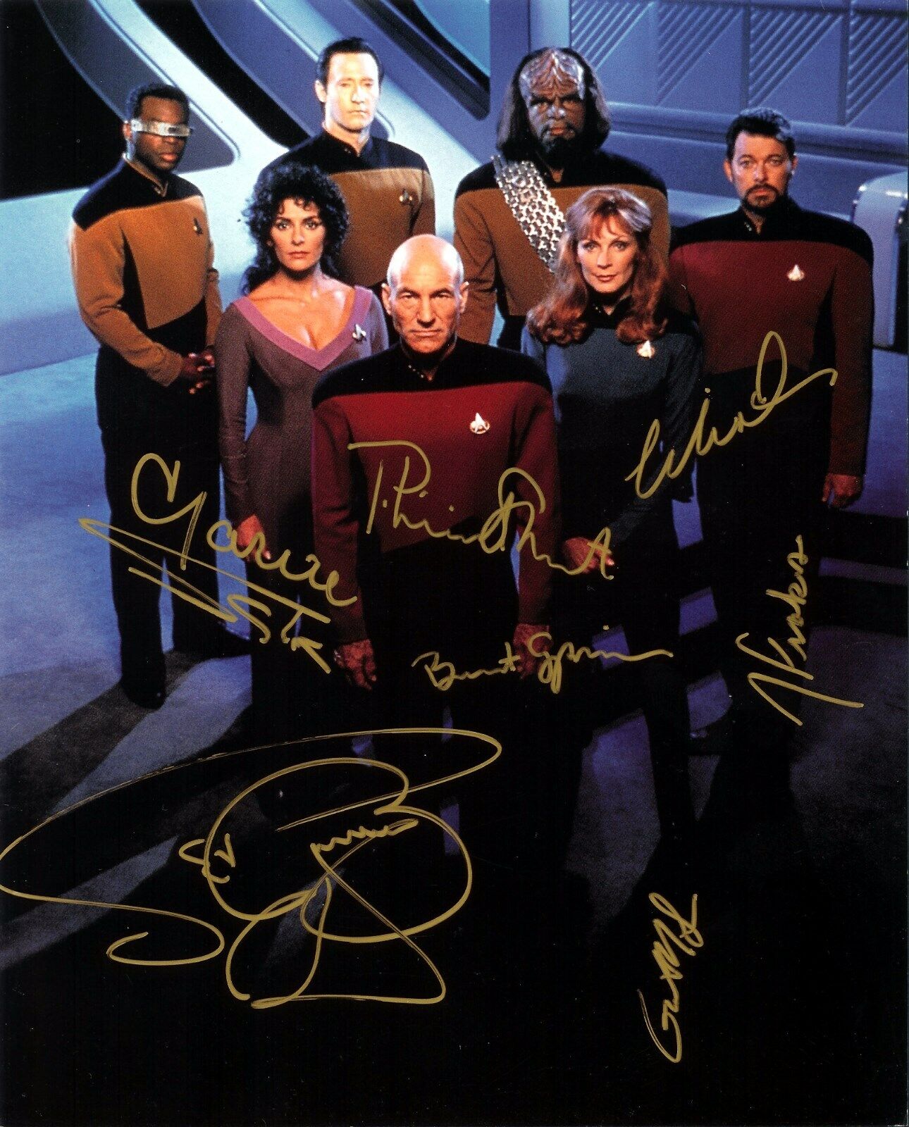 STAR TREK - NEXT GENERATION CAST Autographed Signed 8x10 Reprint Photo Poster painting #1 !!