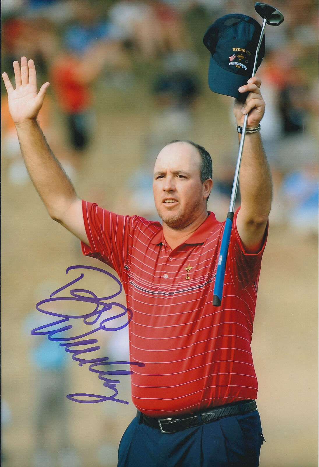 Boo WEEKLEY SIGNED AUTOGRAPH Golf 12x8 Photo Poster painting AFTAL COA PGA Tour Golfer