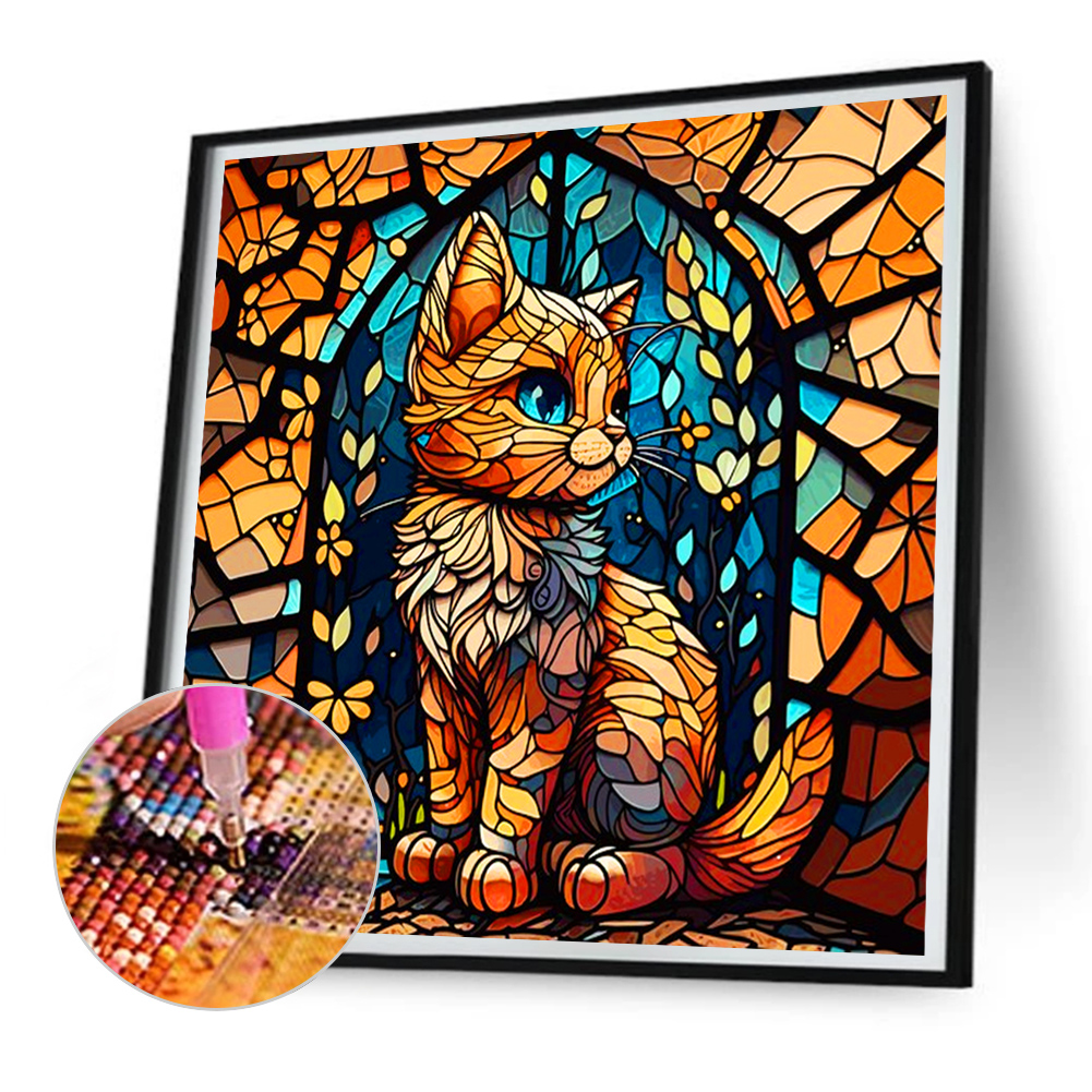 The Cat 30*30cm(canvas) full round drill diamond painting