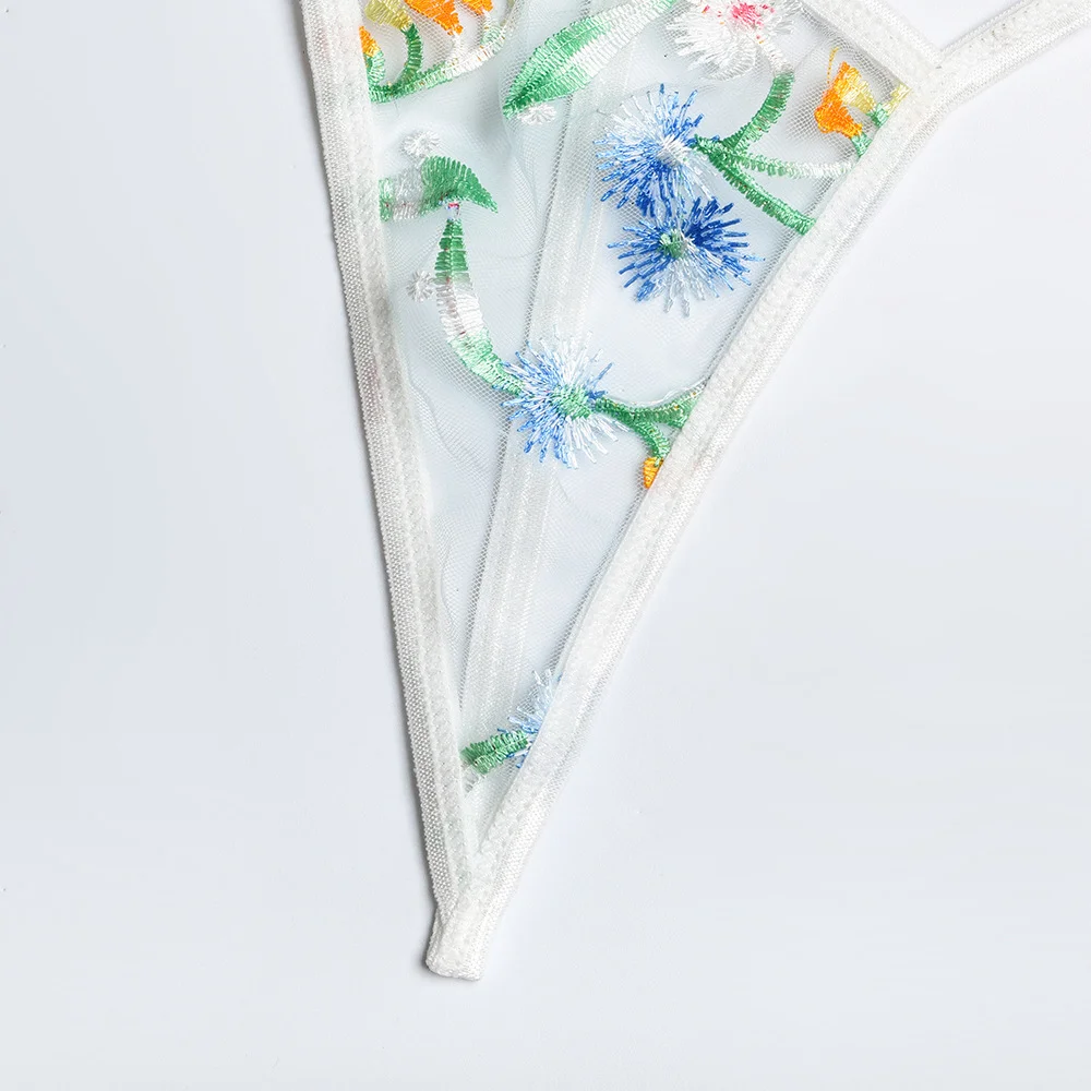 Billionm Floral Lingerie Women Sexy Bra Underwire and Panties Lengerie See Through Embroider Flower Underwear Sex Porno Clothing Intimate