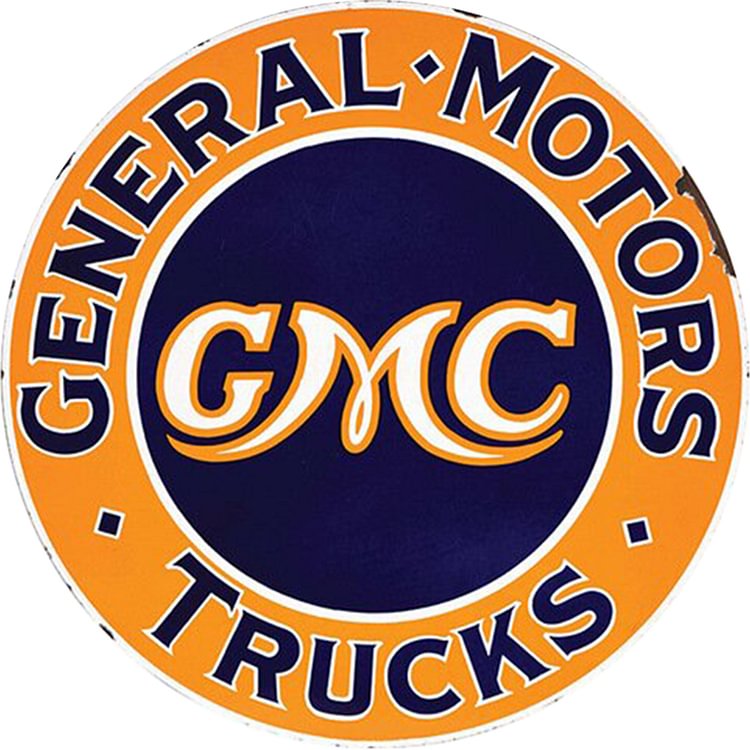 Camions General Motors - enseignes en étain de forme ronde/enseignes en bois - 30*30cm