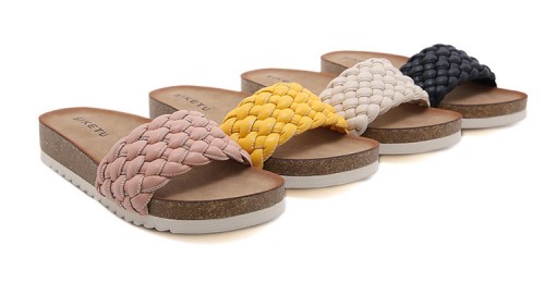 Weave Cork Slide Sandals for Women