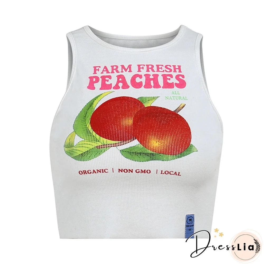 Y2K Style Tops Cute Outfits For Women Summer Clothes Sexy Letter Cartoon Printed Rib Crop Tank Top E Girl P98 Bz10