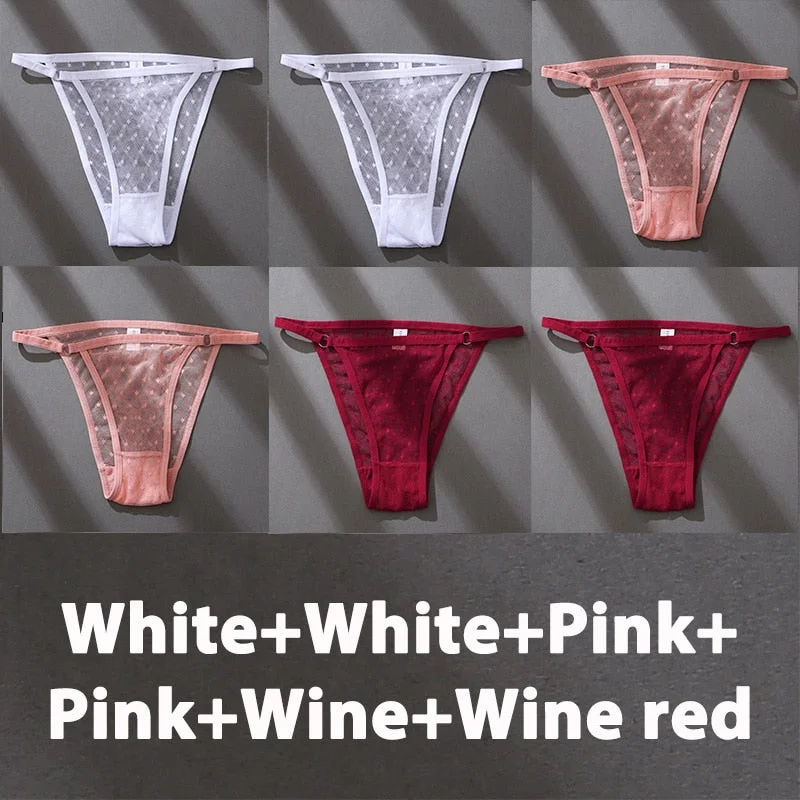 6PCS/Set Finetoo Panties Women's Perspective Panties Sexy Underwear Lace Panties Female Lingerie Briefs Intimate Plus Size M-XXL